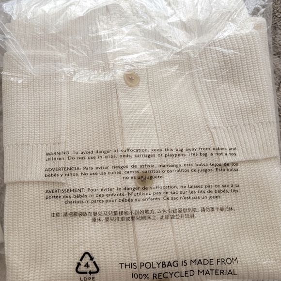 NWT J. Crew V-neck cotton cashmere blend cardigan sweater, ivory XS - Picture 6 of 7